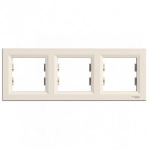 Рамка 3-местная горизонтальная Schneider Asfora Крем (ЕРН5800323)