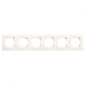 Рамка 6-местная горизонтальная VIKO Linnera Крем
