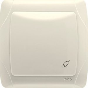 Розетка с заземлением с крышкой VIKO Carmen Крем