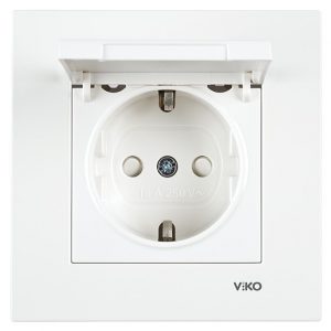 Розетка с заземлением с крышкой VIKO Karre Белый