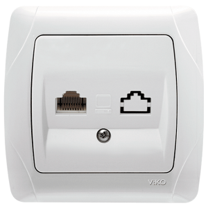 Розетка компьютерная одинарная VIKO Carmen Белый