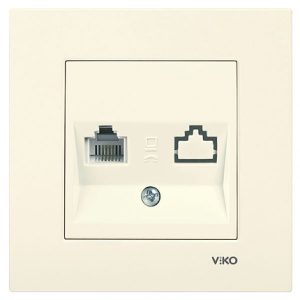 Розетка компьютерная одинарная VIKO Karre Крем