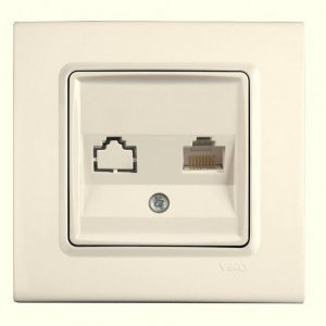 Розетка компьютерная одинарная VIKO Linnera Крем