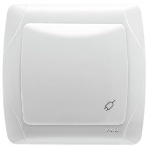 Розетка с заземлением с крышкой VIKO Carmen Белый