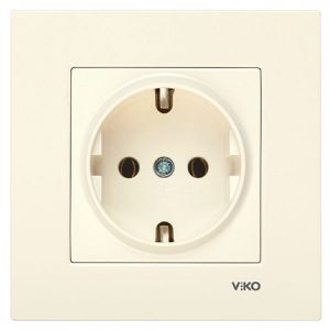 Розетка с заземлением VIKO Karre Крем