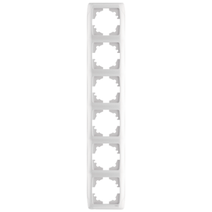 Шестерная вертикальная рамка VIKO Carmen Белый