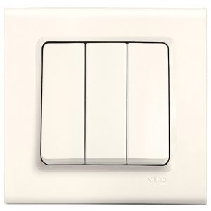 Выключатель трехклавишный VIKO Linnera Крем