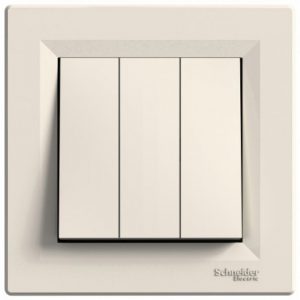 Выключатель трехклавишный Schneider Asfora Крем (EPH2100123)