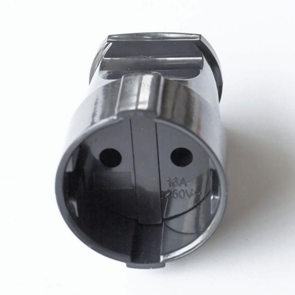 Штепсель без заземления черный 10A