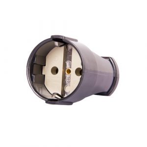 Штепсель с заземлением черный 16A