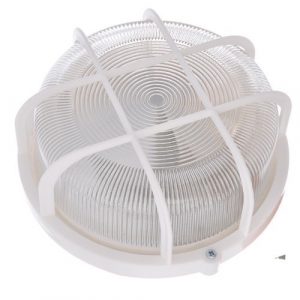 Светильник ЖКХ НББ 20У-100-016 100Вт (Дельта 100 с решеткой) круг с решеткой белый