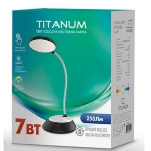 Настольный LED светильник TITANUM TLTF-022B 7W 3000-6500K USB черный