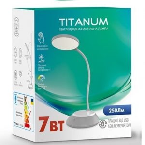 Настольный LED светильник TITANUM TLTF-022W 7W 3000-6500K USB серый