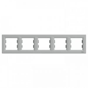 Рамка 5-местная горизонтальная Schneider Asfora Алюминий (EPH5800561)