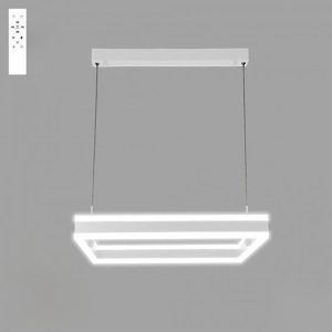 Подвесная люстра LED ESLLSE STELLA 100W S-APP-500X500Х1200 Белая с пультом и приложением