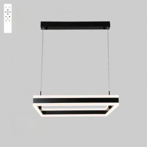 Подвесная люстра LED ESLLSE STELLA 100W S-APP-500X500Х1200 Черная с пультом и приложением