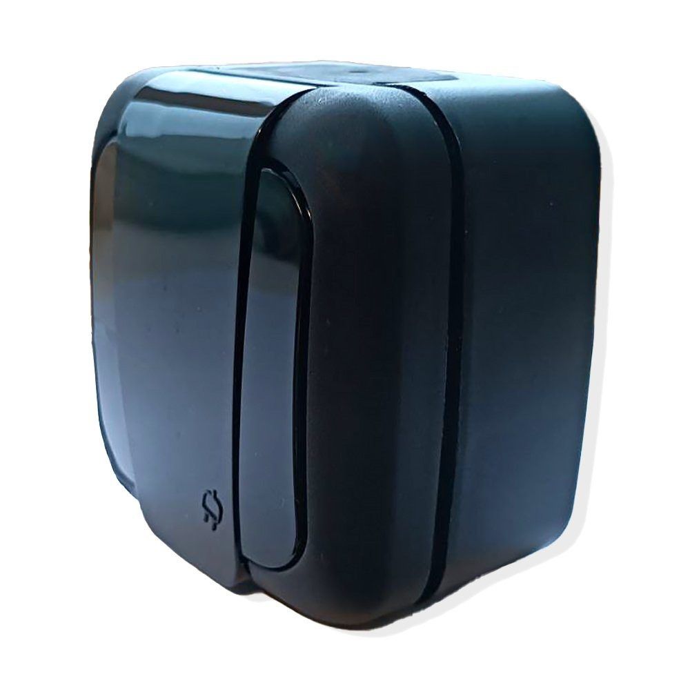 Розетка с заземлением с крышкой IP54 VIKO Palmiye Черная (90555108)