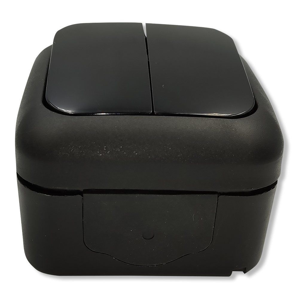 Выключатель двухклавишный IP54 VIKO Palmiye Черный (90555102)