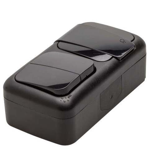 VIKO Palmiye выкл .2-кл+розетка IP54 черный