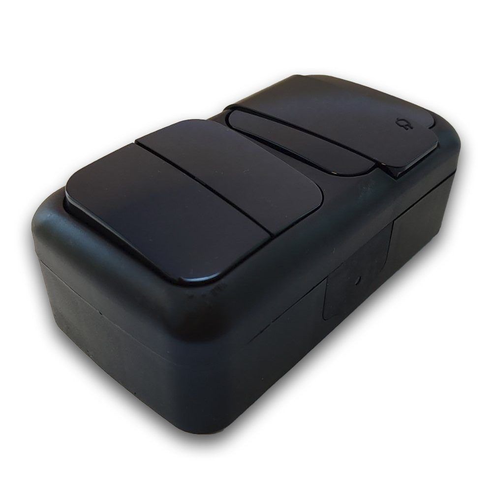 VIKO Palmiye выкл .2-кл+розетка IP54 черный