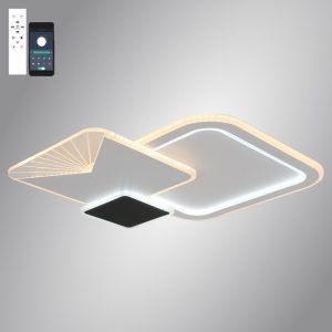 Люстра LED ESLLSE COMETA 105W-3S-APP-500x60-WHITE/BLACK-220-IP20 с пультом и приложением