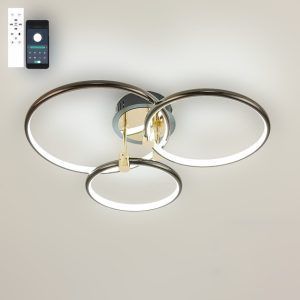 Люстра LED ESLLSE LUNE 64W-3R-APP 580x500x130 BLACK/GOLD/WHITE-220-IP20 с пультом и приложением