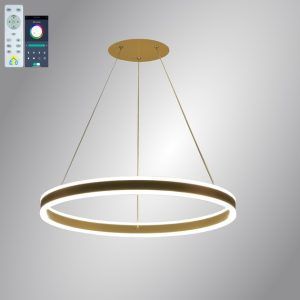 Подвесная люстра LED ESLLSE STELLA 96W S-APP-600Х1200-GOLD/WHITE Золотая с пультом и приложением (Копировать)