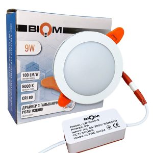 Св-к вбудований BIOM LED CB-R9W-5 9W 5000K білий круг