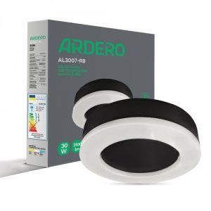 Светильник ЖКХ LED Feron-ARDERO AL3007-RB 30W 5000К IP65 черный накладной (Круглый)