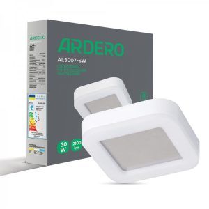 Светильник ЖКХ LED Feron-ARDERO AL3007-SW 30W 5000К IP65 белый накладной (Квадратный)