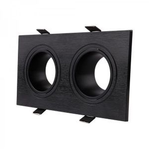 Светильник Feron DL0385 2хMR16 Черный квадратный поворотный встраиваемый