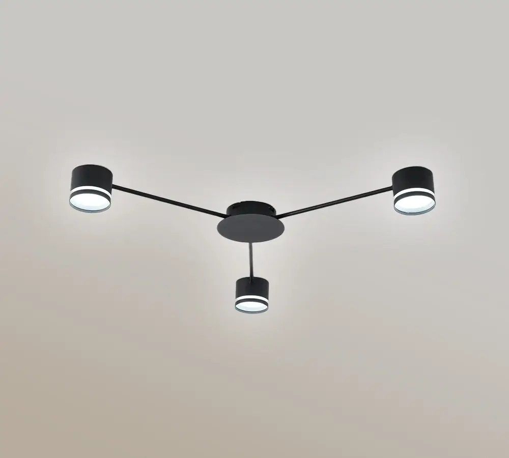 Люстра Esllse GUSTAV 3R 850x85 мм Черная на 3 лампы GX53