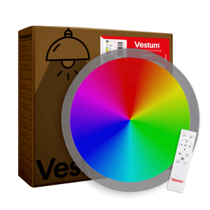 Cветильник LED VESTUM SATURN 76W звездное небо c д/у + RGB (VS-91072)