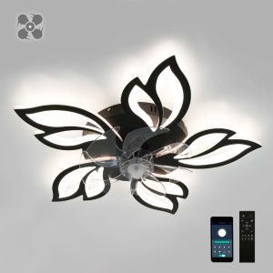 Люстра светодиодная FAN ASTRA 85W+18W 5F-APP-680x120-BLACK/CLEAR-220-IP20 с пультом приложением и вентилятором (Копировать)