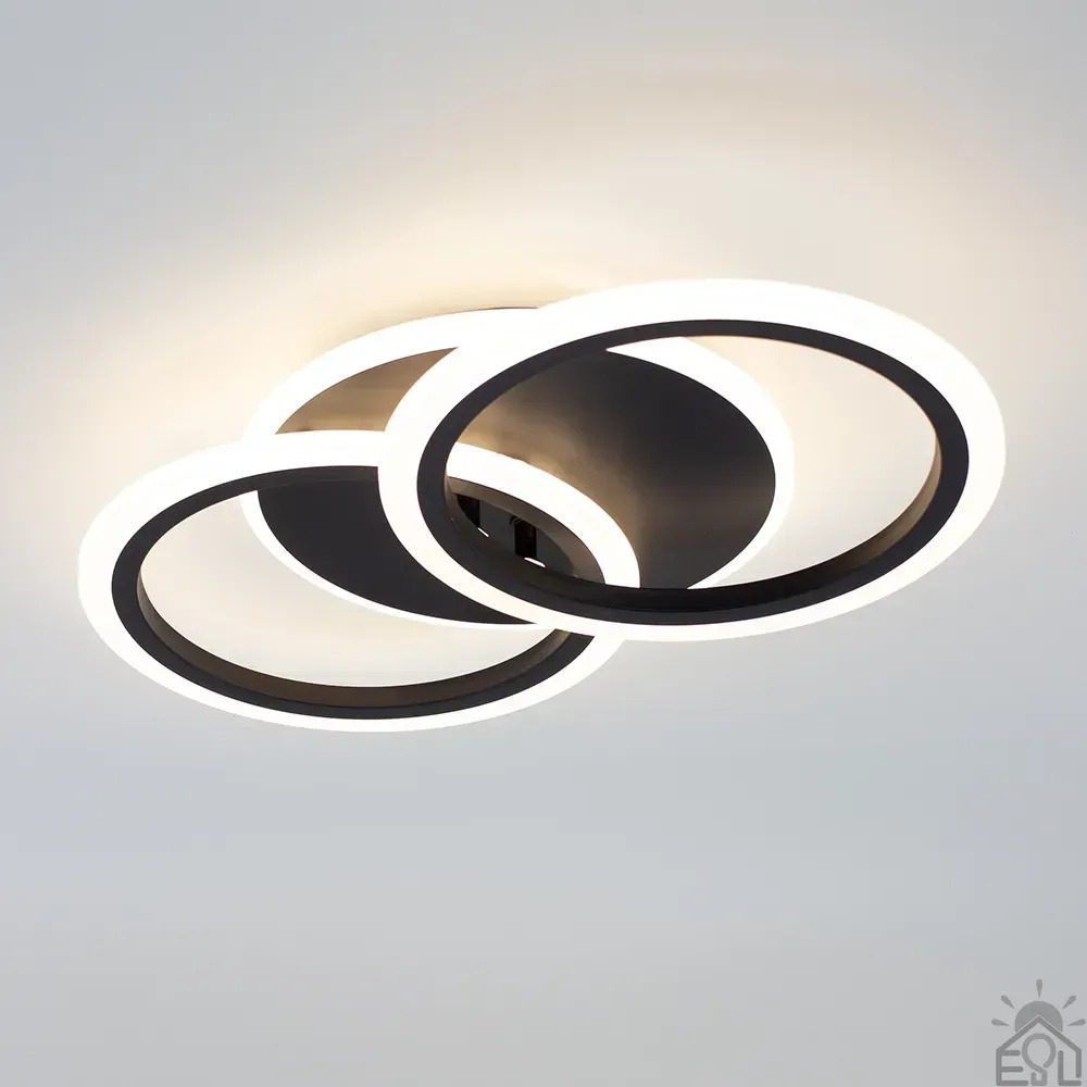 Люстра LED ESLLSE MOKA 60W 3R 440x250x70-BLACK-220-IP20 (10563) с пультом и приложением