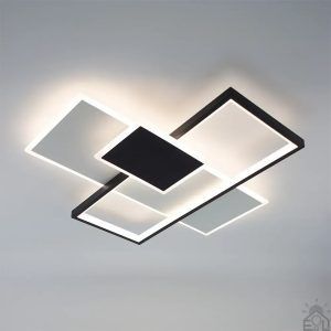 Люстра LED ESLLSE LAMPARAS 90W 3L-SMART-500x500x61-WHITE-BLACK-220-IP20 (10559) с пультом и приложением