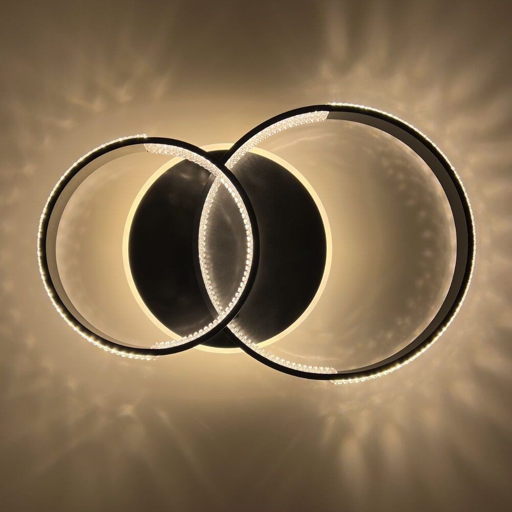 Люстра светодиодная LUMINARIA AKRILIKA ROUND 80W 3R BLACK/CLEAR 3000К-6500К c пультом