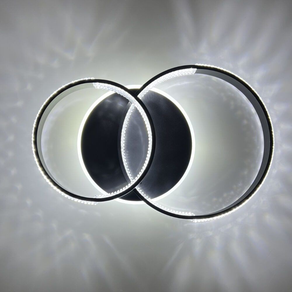 Люстра светодиодная LUMINARIA AKRILIKA ROUND 80W 3R BLACK/CLEAR 3000К-6500К c пультом