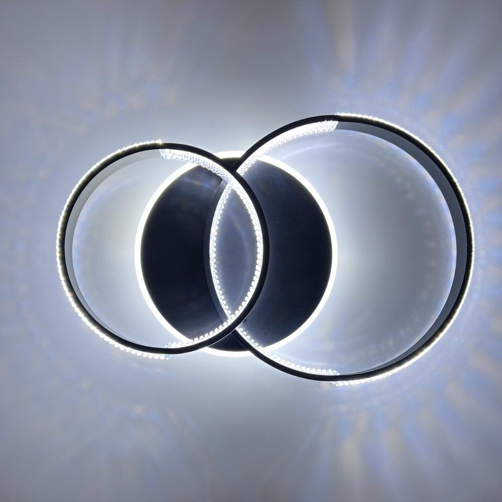 Люстра светодиодная LUMINARIA AKRILIKA ROUND 80W 3R BLACK/CLEAR 3000К-6500К c пультом — изображение 4