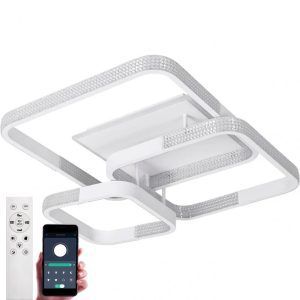 Люстра светодиодная LUMINARIA AKRILIKA SQUARE 130W 4S WHITE/CLEAR 3000К-6500К c пультом
