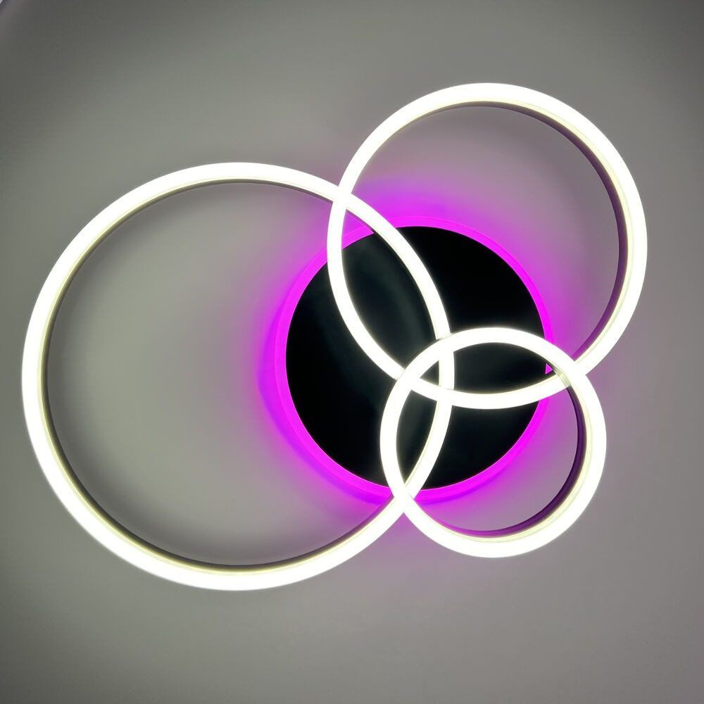 Люстра светодиодная LUMINARIA GENNY ROUND RGB 80W 4R BLACK 3000К-6500К c пультом