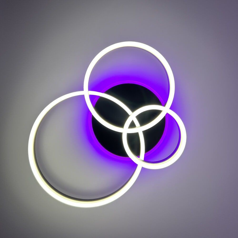 Люстра светодиодная LUMINARIA GENNY ROUND RGB 80W 4R BLACK 3000К-6500К c пультом