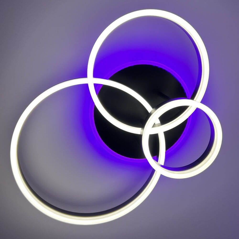 Люстра светодиодная LUMINARIA GENNY ROUND RGB 80W 4R BLACK 3000К-6500К c пультом — изображение 6