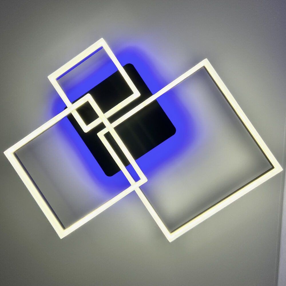 Люстра светодиодная LUMINARIA GENNY SQUARE RGB 105W 4S BLACK 3000К-6500К c пультом