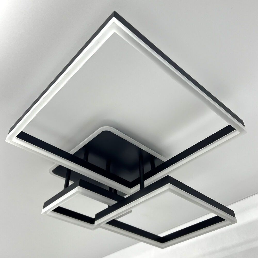 Люстра светодиодная LUMINARIA GENNY SQUARE RGB 105W 4S BLACK 3000К-6500К c пультом