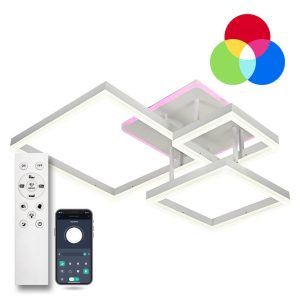 Люстра светодиодная LUMINARIA GENNY SQUARE RGB 105W 4S WHITE 3000К-6500К c пультом