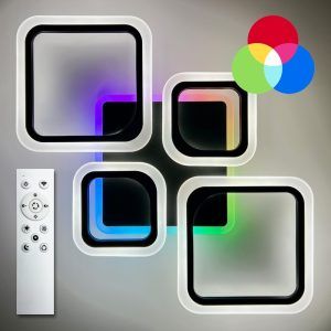 Люстра LED LUMINARIA OVAL RGB 90W 5S BLACK 3000К-6500К c пультом