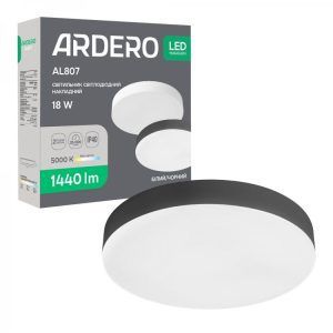 Светильник ЖКХ LED Feron-Ardero AL807 18 Вт накладной 5000К IP20 Черный (Круглый)