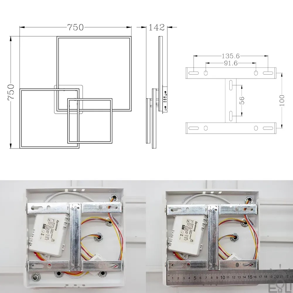 Люстра LED ESLLSE COCO 105W 3S-SMART-762x675x150-WHITE-220-IP20 (10601) с пультом и приложением