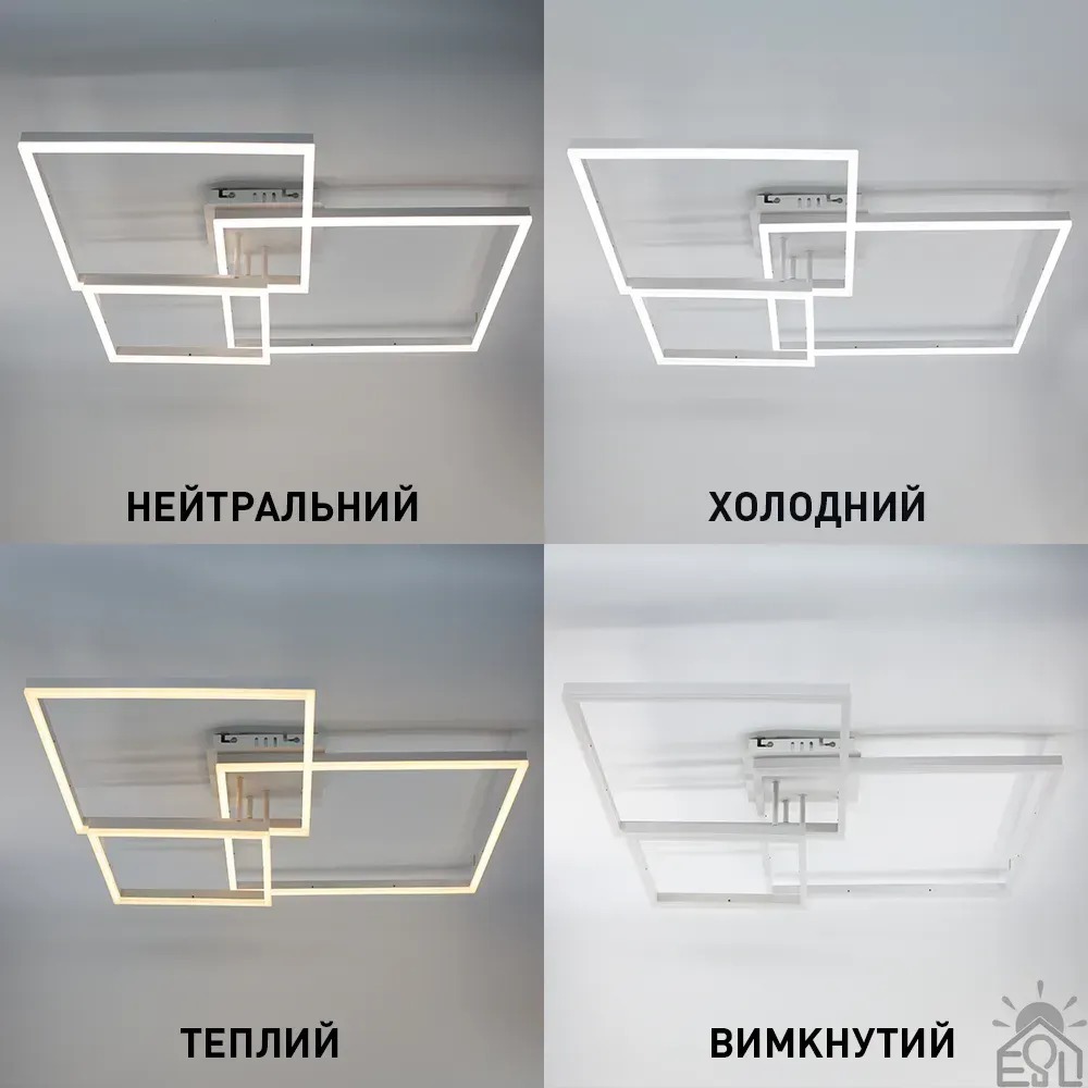 Люстра LED ESLLSE COCO 105W 3S-SMART-762x675x150-WHITE-220-IP20 (10601) с пультом и приложением